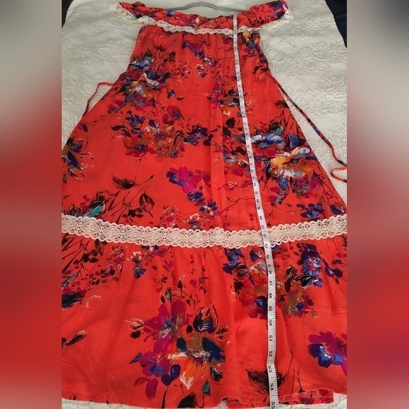 umgee Off Shoulder Floral Print Beautiful Maxi Dress size M - Picture 6 of 6